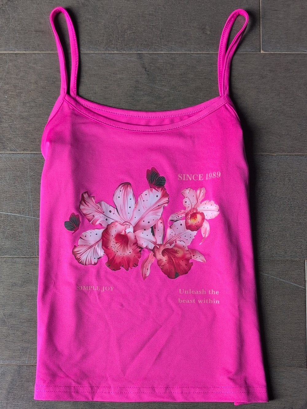 Hot Pink Floral Cami Tank